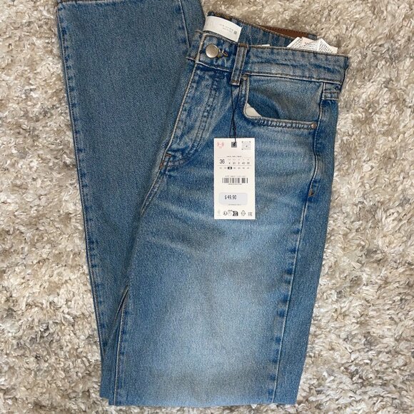 Zara Denim - NWT Zara Mid-Rise Straight fit Jeans - Vintage Wash - Size 27 (4)